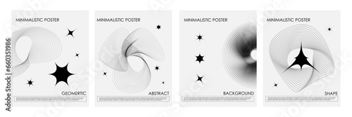 Abstract geometric poster. Trendy minimalistic card. Retro futuristic, y2k, bauhaus and minimalism. Modern geometry. Simple digital graphic. Typography artwork, monochrome ornament vector illustration