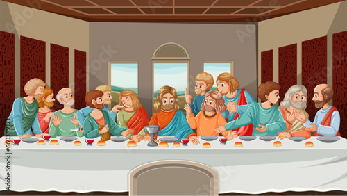 The Last Supper: A Cartoon Illustration