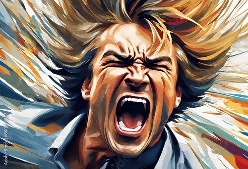portrait of a screaming person