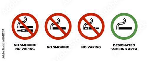 Smoking and vaping sign set. SVG icons. 