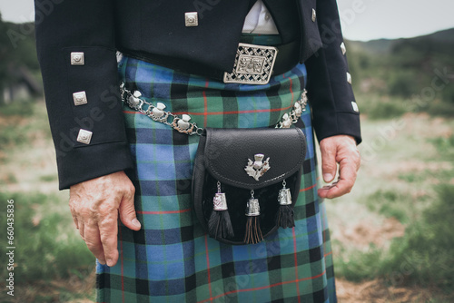 Scottish Groom Wedding outfit, close up