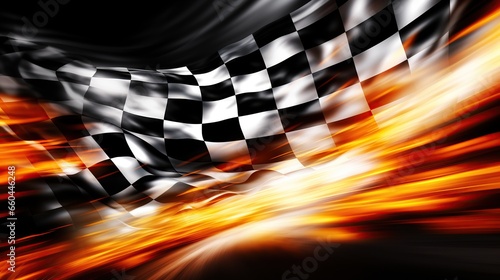 Fiery racing flag