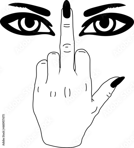  Middle Finger Hand Womans hand and eyes SVG Bundle Humor Funny prints skeleton vector