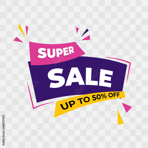 isolated super sale banner design with yellow color
