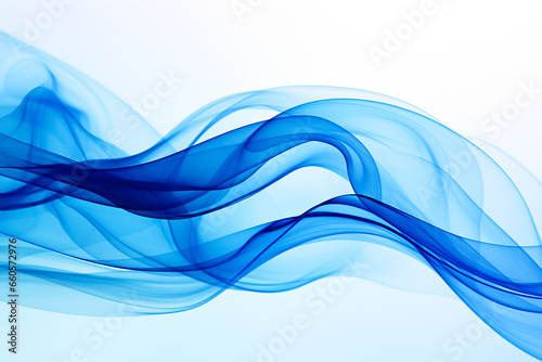Smoke abstract blue wave Colorful on white background curves backdrop