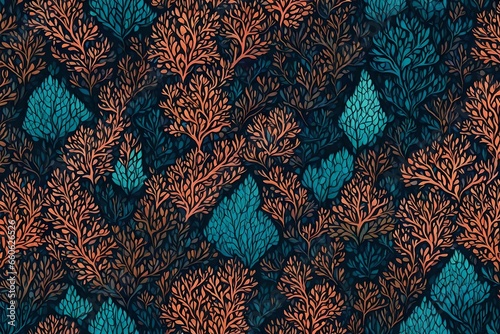 an abstract pattern inspired by underwater coral reefs.