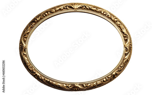Opulent Oval Gold Frame on Transparent background