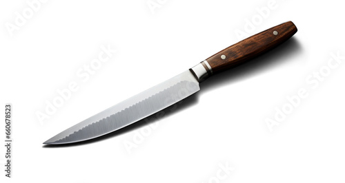 kitchen knife, png file of isolated cutout object with shadow on transparent background.