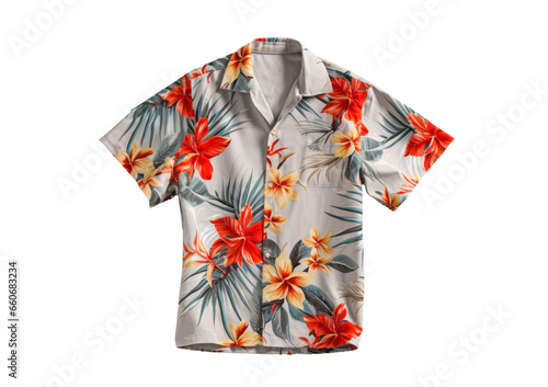 floral hawaiian shirt lies, png file of isolated cutout object on transparent background.