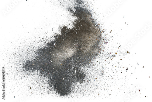 abstract white powder explosion on black background