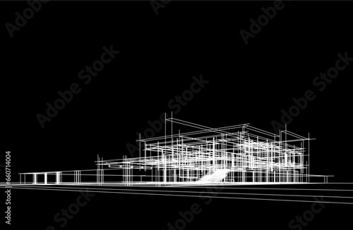 Abstract architectural background vector drawing