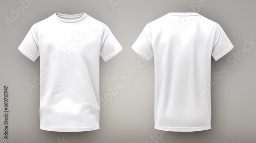 Plain white t-shirt front and back for mockup