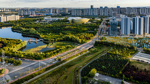 Architectural landscape of southern new town in Changchun, China