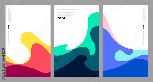 Vector Illustration colorful liquid and fluid abstract for banner template 2024