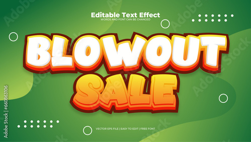 Green orange and white blowout sale 3d editable text effect - font style