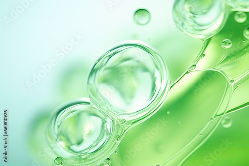 Beautiful Water Backdrop Liquid Surface in the Light Green Style - Water Surface with Molecules flowing down Effect - Light Green Water Bubbles Background created with Generative AI Technology