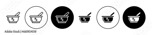 Rx vector icon set. Medicine prescription sign for ui designs.