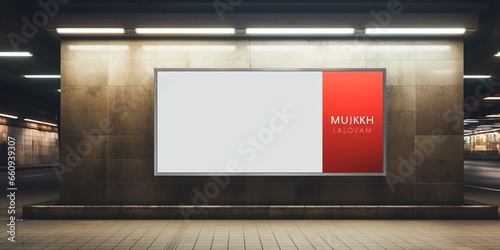 bus shelter at bus stop. blank lightbox billboard ad sign. white ad poster and commercial space. green urban street. display panel. empty vertical outdoor poster space. mockup base bac : Generative AI