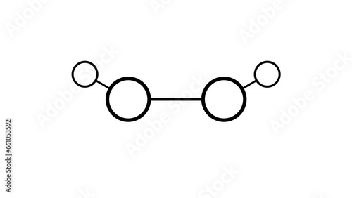 hydrogen peroxide molecule, structural chemical formula, ball-and-stick model, isolated image bleaching agent