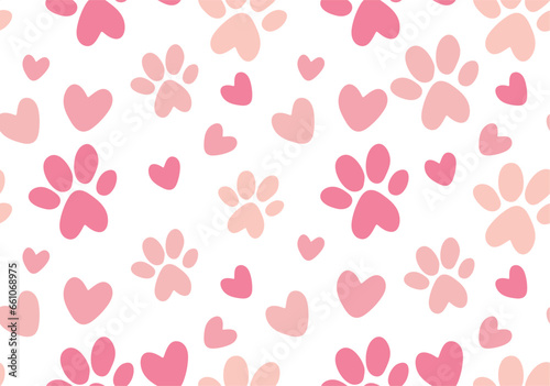 paw prints background pink