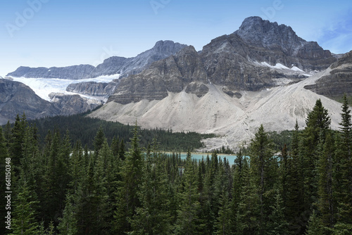 Landscape of Canada with river and Mountains. Banff National Park, Alberta, Canada.