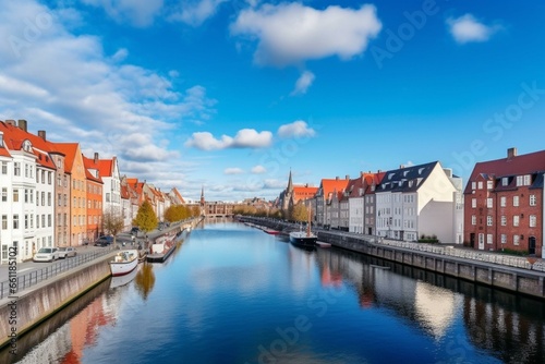 Cityscape of Copenhagen, Denmark. Generative AI