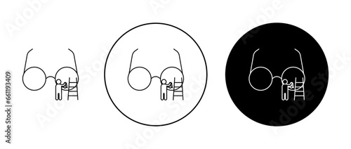 Cleaning eyeglasses vector icon set. Wet wipe cleaner sign in black filled and outlined style.