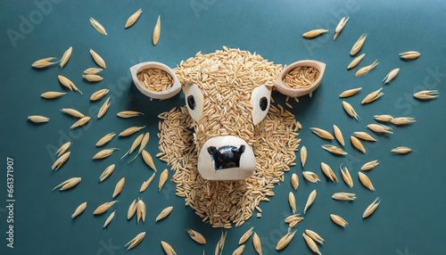 Oat-Crafted Cow Illustration: A Symbol of Plant-Based Milk Transformation