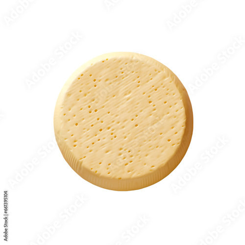 French Cheese from Top View Isolated on Transparent or White Background, PNG
