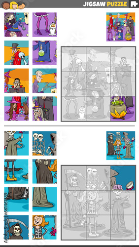 jigsaw puzzle activities set with fantasy characters