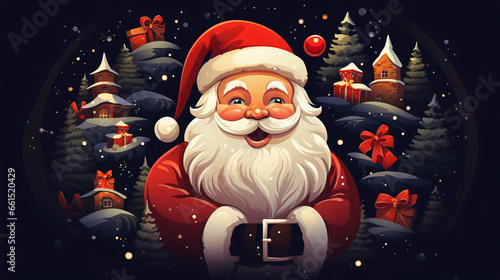 Merry christmas greeting card, Santa Claus design concept