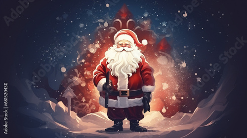 Merry christmas greeting card, Santa Claus design concept