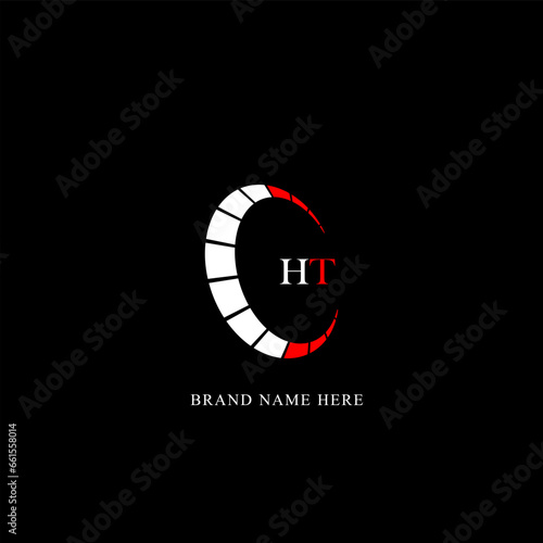 HT logo. H T design. White HT letter. HT, H T letter logo design. Initial letter HT linked circle uppercase monogram logo. H T letter logo vector design. 