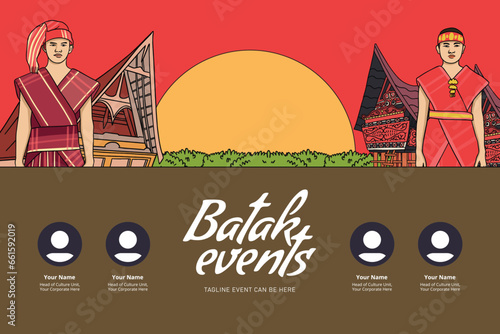 Indonesia Bataknese design layout idea for social media or event background