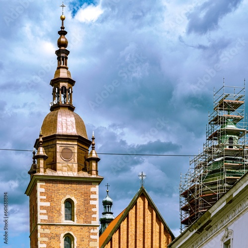  Bell tower of the Church of St. Małgorzata. The church was built in the 14th century. Over the centuries it was built and rebuilt. The church was rebuilt in its current form in 1880.