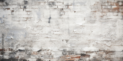 Vintage wall with white worn paint, old plaster texture background