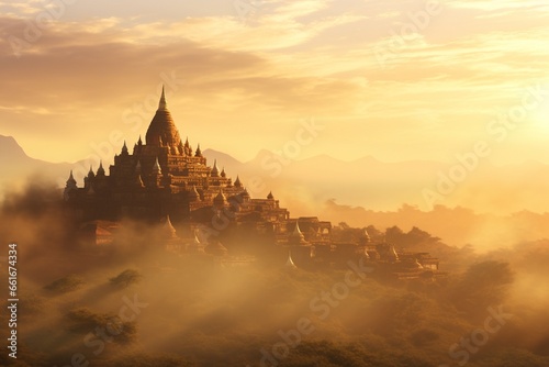 sunrise in bagan myanmar, Generative AI