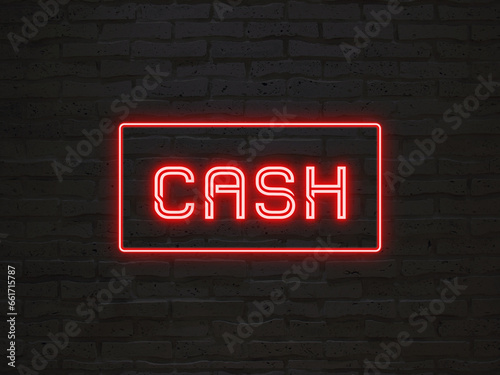 CASH のネオン文字