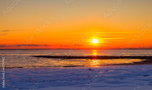 冬の夕焼け風景（Winter sunset）- 海岸（sea）