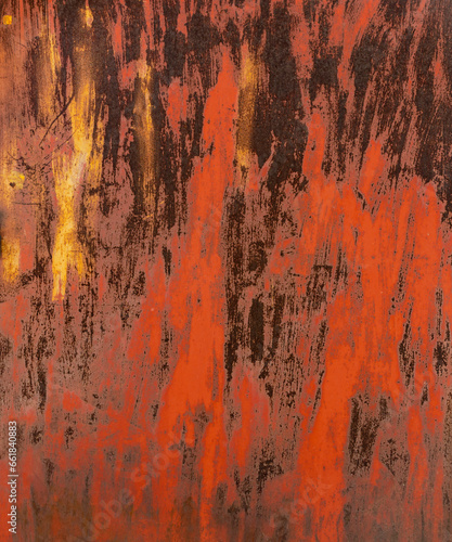 Vertical texture of rusty iron. aged rusty iron texture like a good grunge background. Old rusty metal plate for background. Rusty metal surface, may be used as background