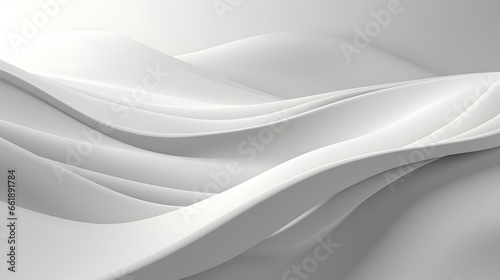 Geometric dynamic smooth light white wavy 3d abstract background wallpaper, ai generated