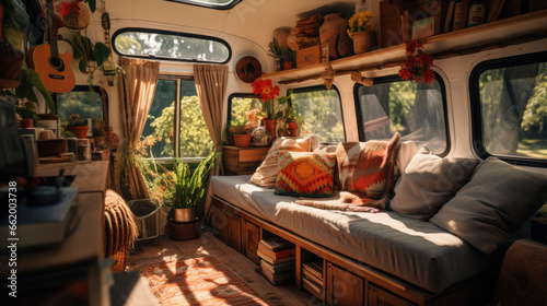a comfortable mobile home. vanlife concept