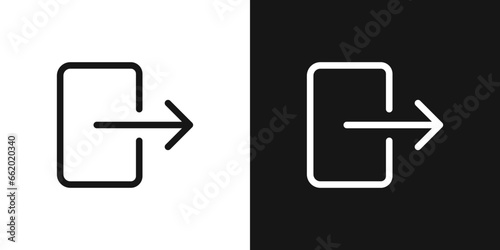 logout icon set. output vector symbol. exit or out sign. leave symbol.