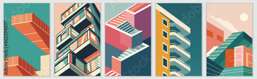 Collection Abstract Stair Posters - Architectural Geometric Art
