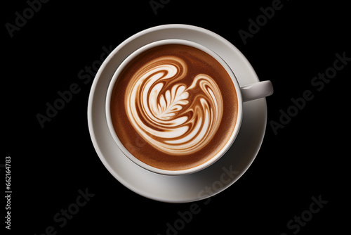 A cup of mocha latte with the picture above 3d rendering AI generative 