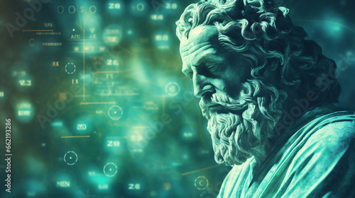 Philosophical principles in the digital age, philosophy, blurred background