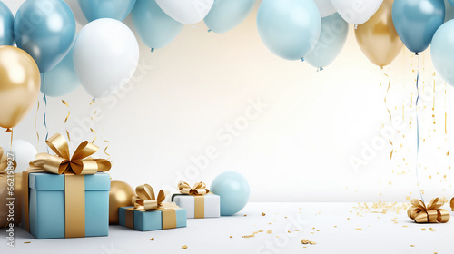 gift box and balloons