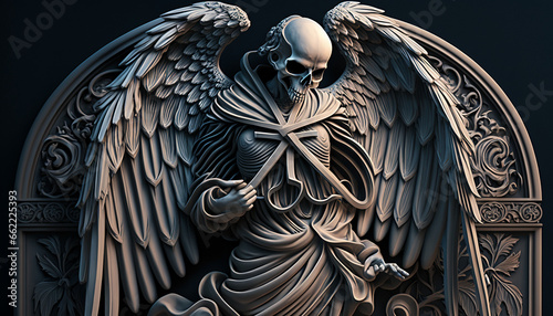 Angel of death glowing wall Ai generated art