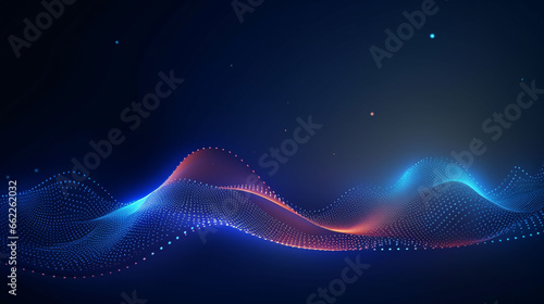 beautiful abstract wave technology digital network background with blue light digital effect corporate concept