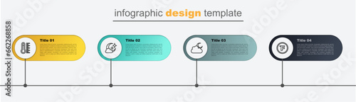 Set line Fahrenheit, Cloud with moon, and Meteorology thermometer. Business infographic template. Vector